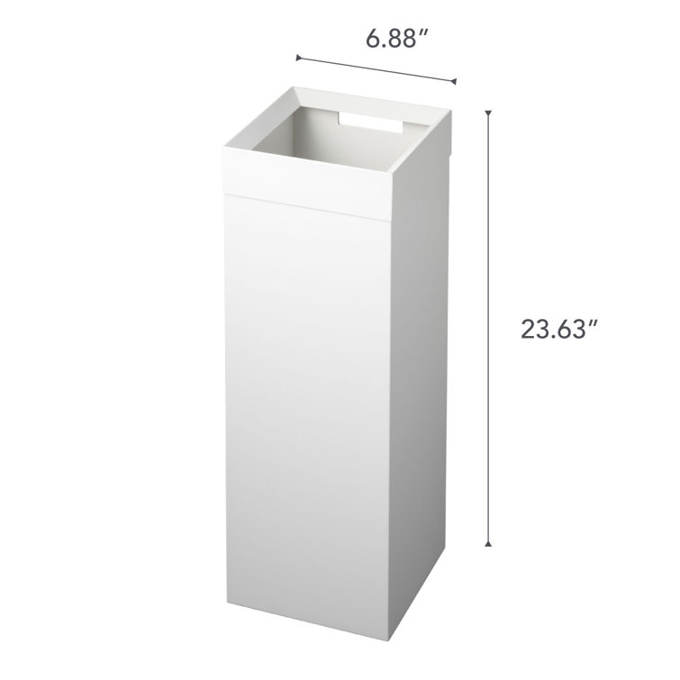 White Stainless Steel Tall Slim Trash Can with Lid