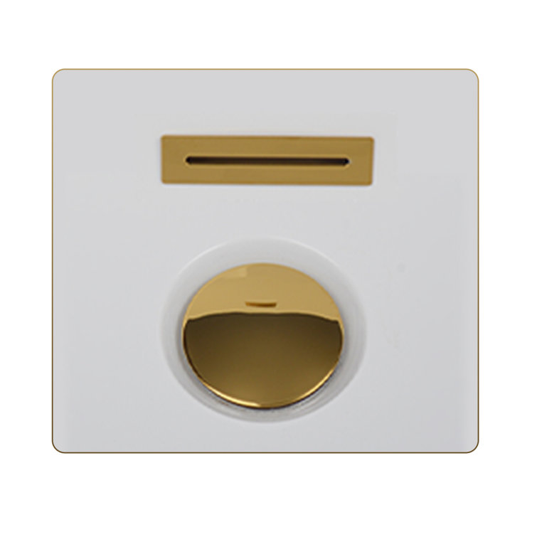 White Acrylic Freestanding Soaking Bathtub with Gold Drain
