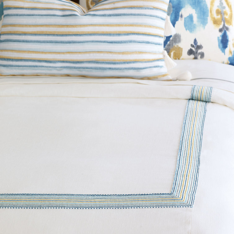 Aoki Full Linen Ikat Duvet Cover Set