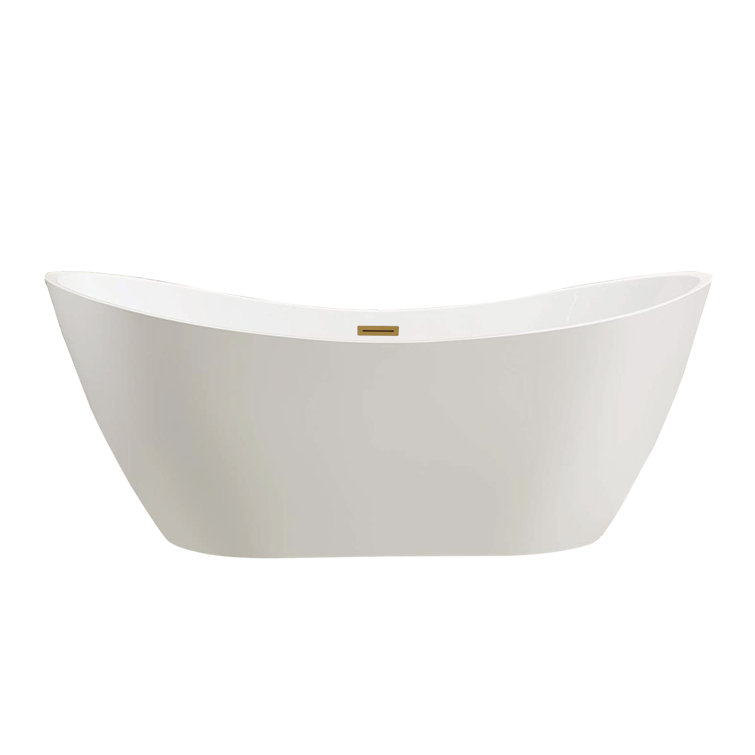 Ophelia 71" White Freestanding Acrylic Soaking Bathtub