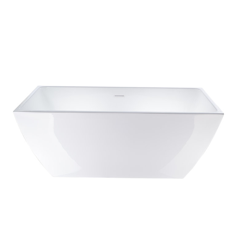 Pure White 59" Acrylic Freestanding Soaking Bathtub