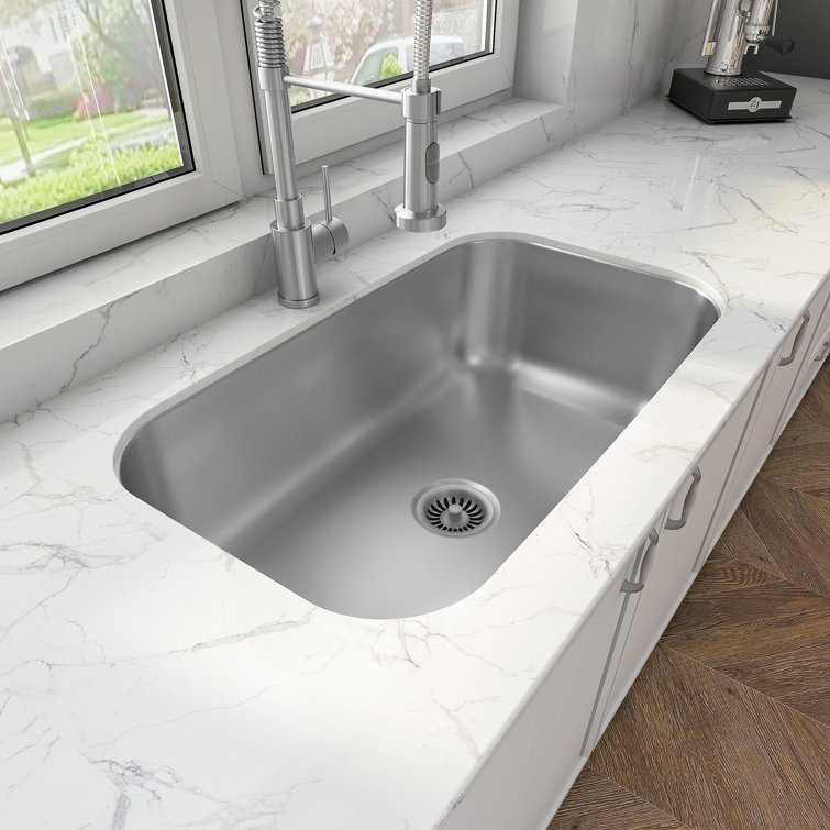 Sinber 33" Satin Stainless Steel Undermount Single Bowl Kitchen Sink