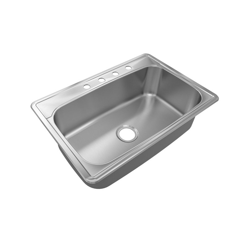 Sinber 33'' x 22'' Stainless Steel Single Bowl Drop-In Kitchen Sink