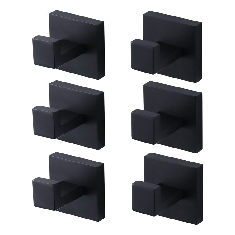 Matte Black Stainless Steel Wall Mounted Towel Hooks Set