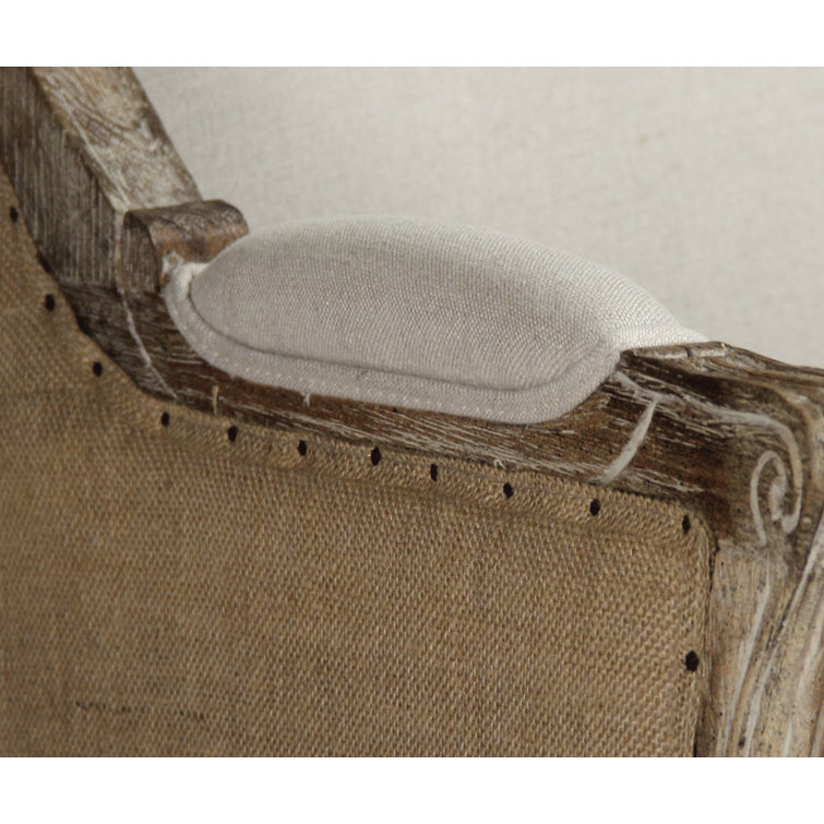 Leon 78'' White Linen and Jute Upholstered Sofa