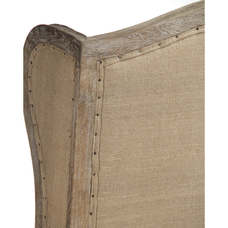 Leon 78'' White Linen and Jute Upholstered Sofa