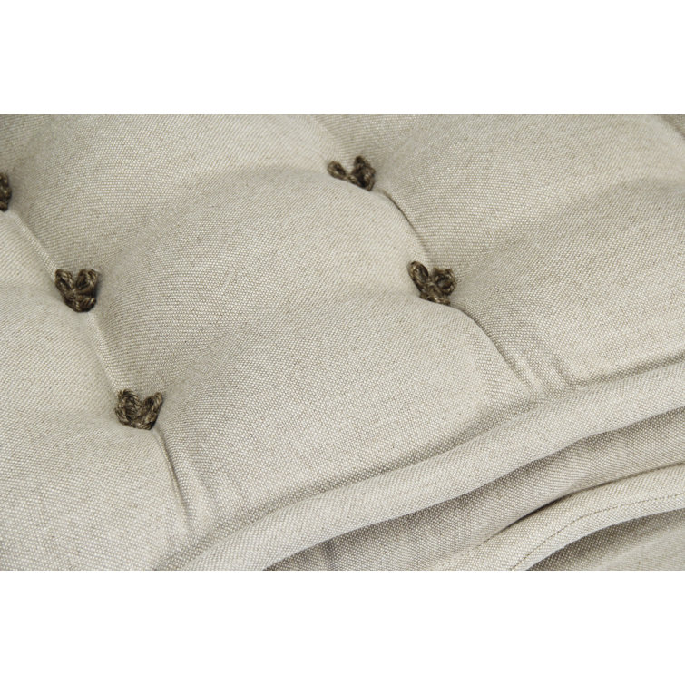 Vardon Gray Tufted Cotton Blend Sofa with Removable Cushions
