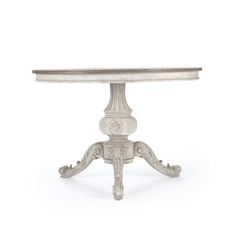 Chandler Round Weathered Wood Extendable Dining Table