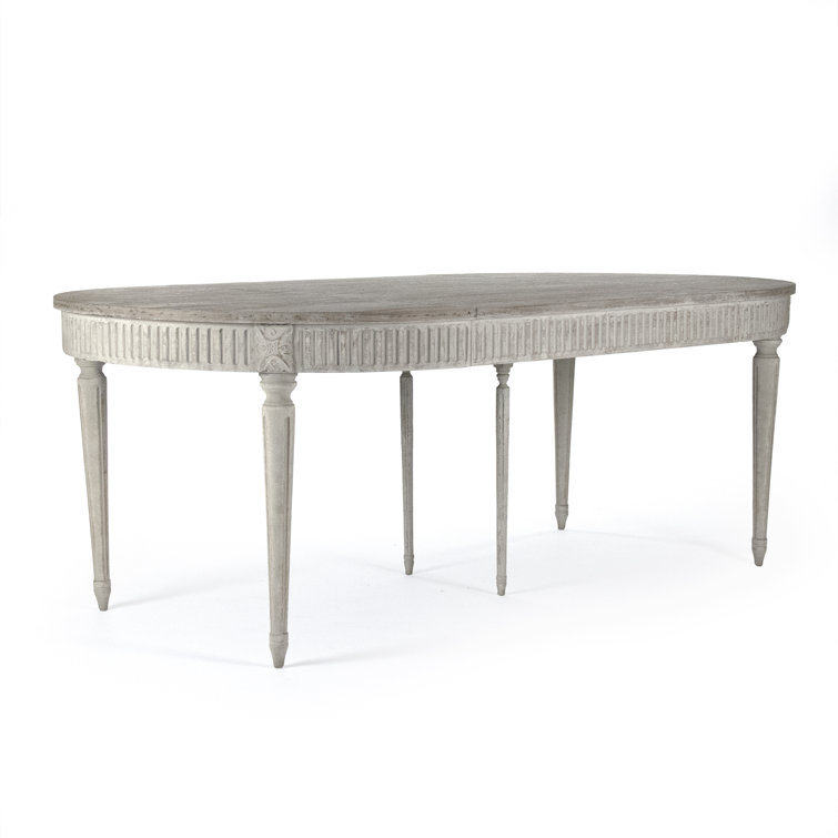 Martel Gray Wood and Marble Extendable Dining Table