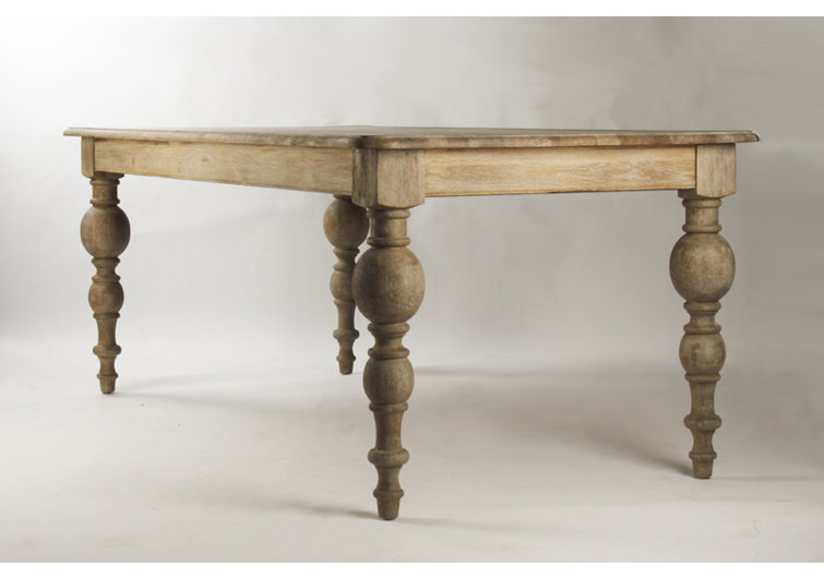 Gray Oak Live Edge Solid Wood Rectangular Dining Table