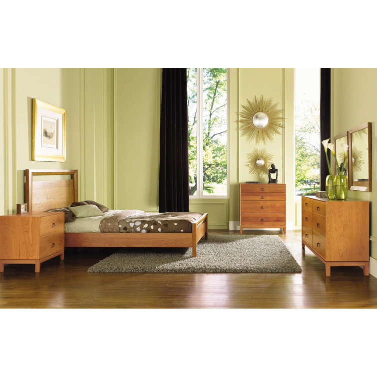 Natural Cherry Solid Wood 4-Drawer Dresser with Soft Close