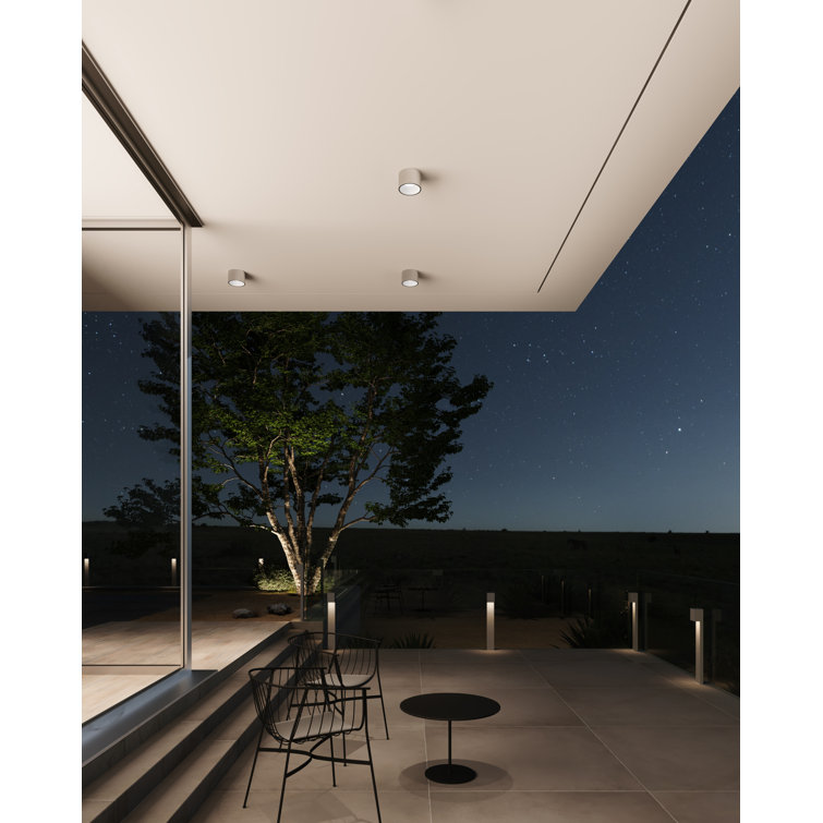 Dove Gray Drum LED Surface Mount Light Fixture