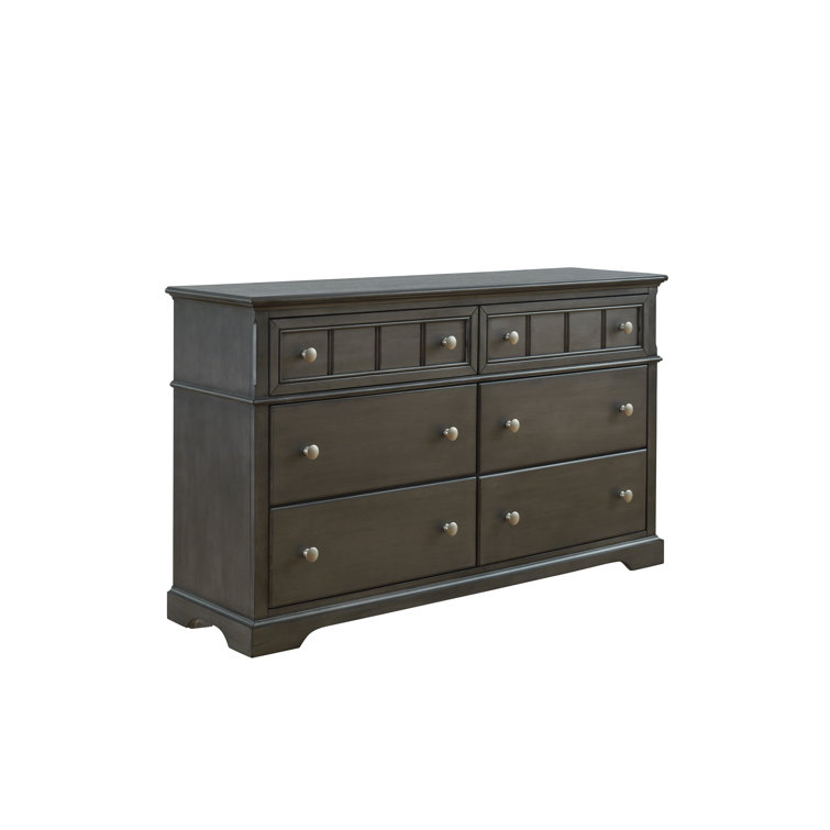 Cortland Light Steel Gray 6-Drawer Double Dresser