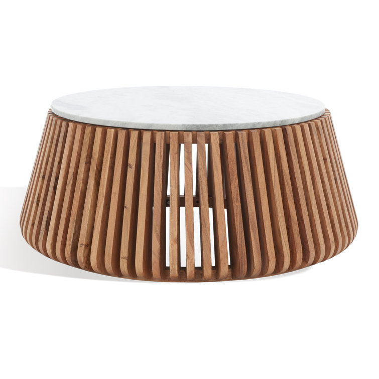 Beckton 41'' Natural Light Grey Genuine Marble Coffee Table