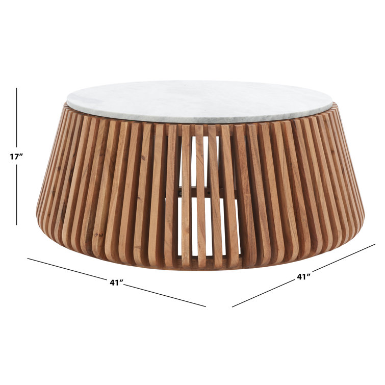 Beckton 41'' Natural Light Grey Genuine Marble Coffee Table