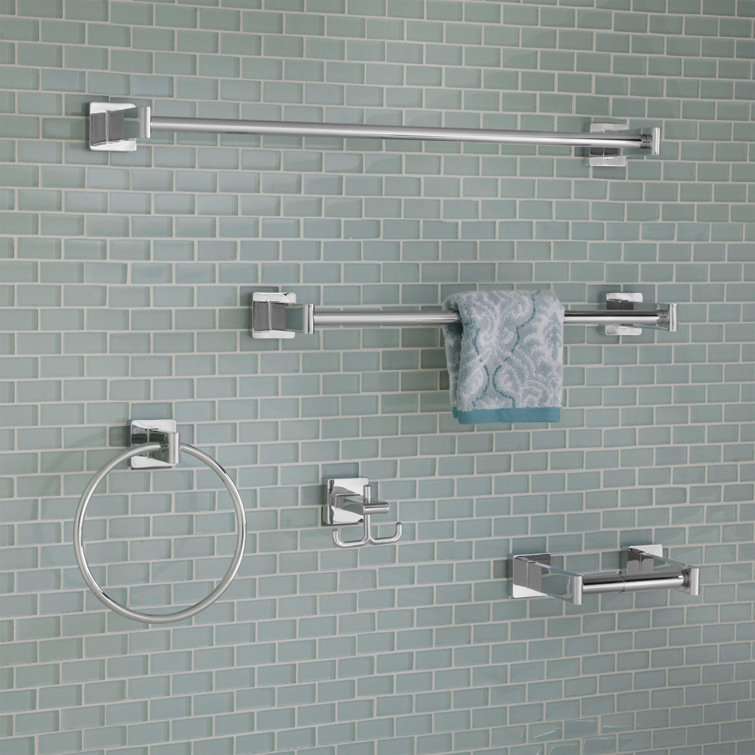 Contemporary Satin Nickel Double Robe Hook with Square Design
