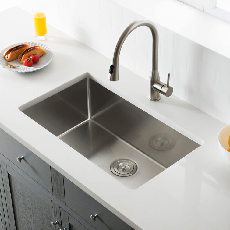 30'' Stainless Steel Undermount Single Bowl Kitchen Sink