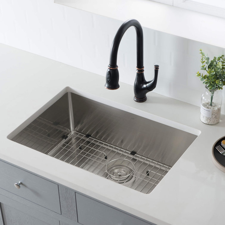 26'' Stainless Steel Undermount Single Bowl Kitchen Sink