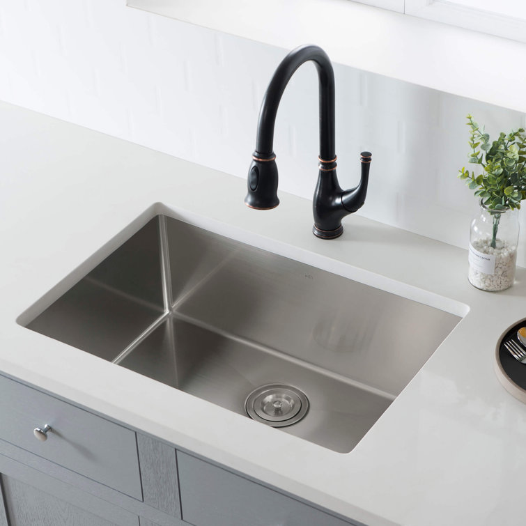 26'' Stainless Steel Undermount Single Bowl Kitchen Sink