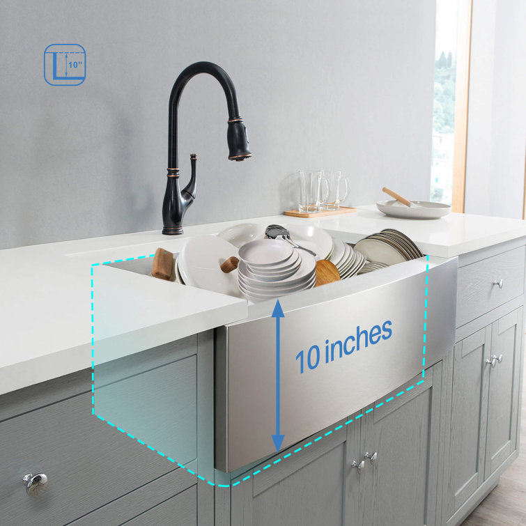 33'' Stainless Steel Farmhouse Apron Single Bowl Kitchen Sink