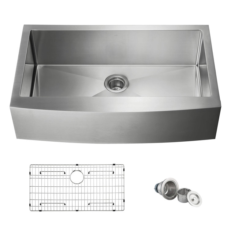 36'' Stainless Steel Farmhouse Apron Single Bowl Kitchen Sink