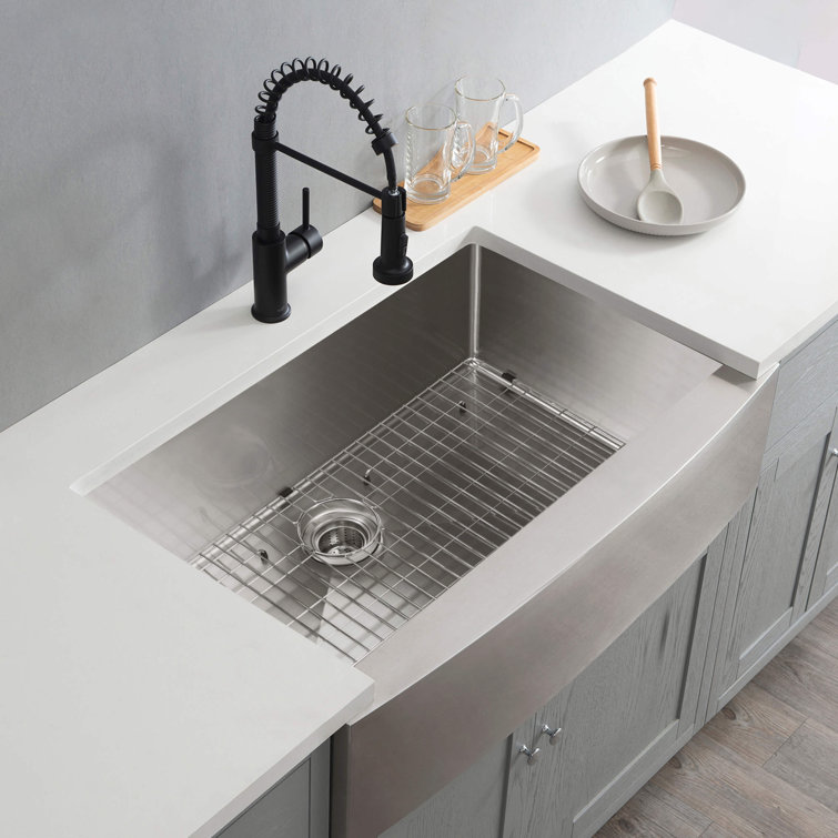 36'' Stainless Steel Farmhouse Apron Single Bowl Kitchen Sink
