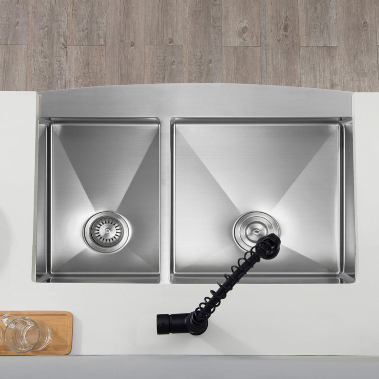 36'' Stainless Steel Farmhouse Double Bowl Kitchen Sink