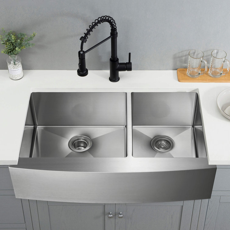 36'' Stainless Steel Farmhouse Double Bowl Kitchen Sink