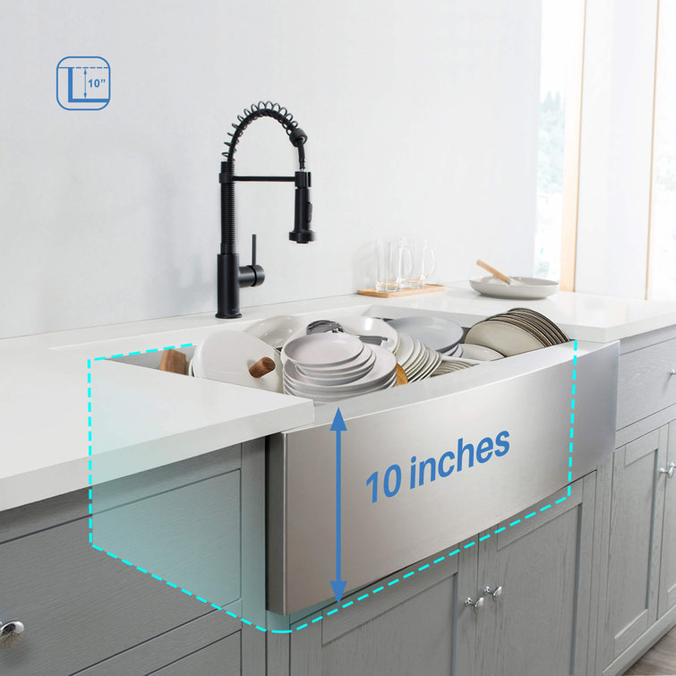 36'' Stainless Steel Farmhouse Double Bowl Kitchen Sink