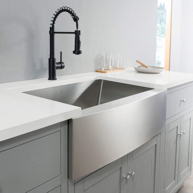 30'' Satin Stainless Steel Farmhouse Single Bowl Kitchen Sink