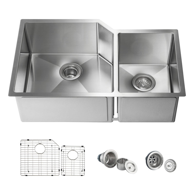 32'' Stainless Steel Undermount Double Bowl Kitchen Sink