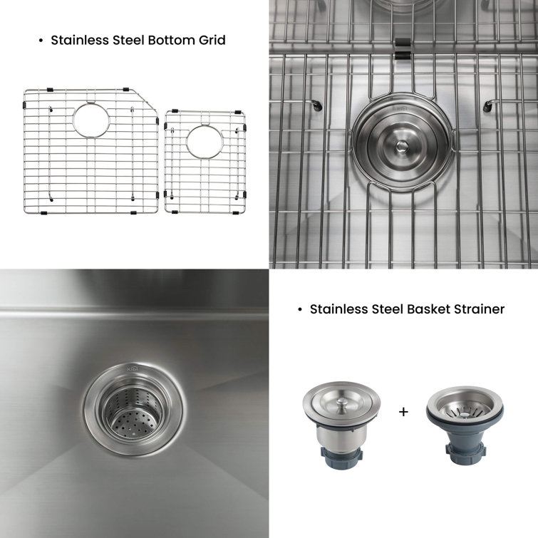 32'' Stainless Steel Undermount Double Bowl Kitchen Sink