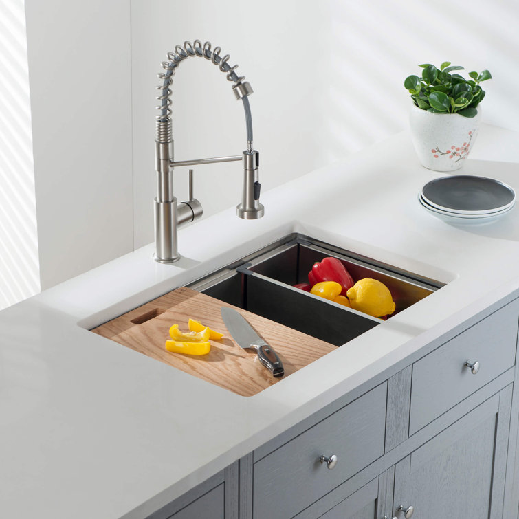 28'' Satin Stainless Steel Undermount Single Bowl Kitchen Sink
