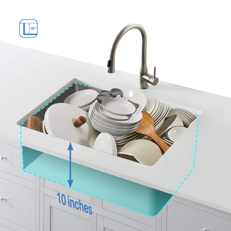 28'' Satin Stainless Steel Undermount Single Bowl Kitchen Sink