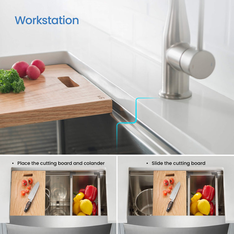 30'' Satin Stainless Steel Farmhouse Single Bowl Kitchen Sink