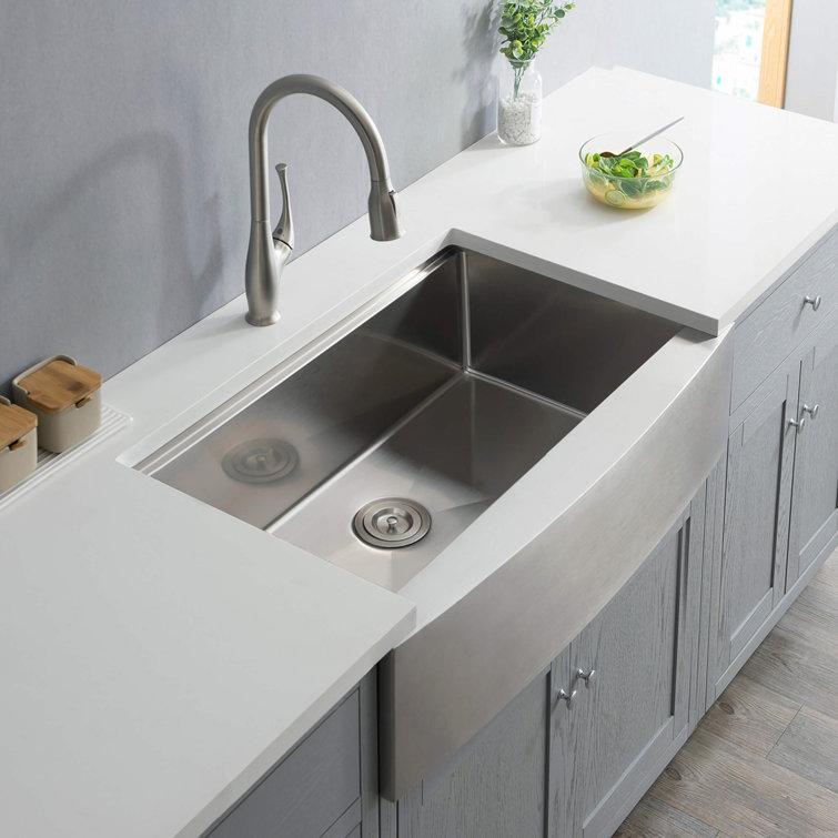 36'' Stainless Steel Farmhouse Apron Single Bowl Kitchen Sink