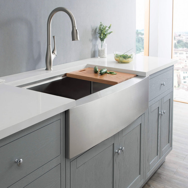 36'' Stainless Steel Farmhouse Apron Single Bowl Kitchen Sink