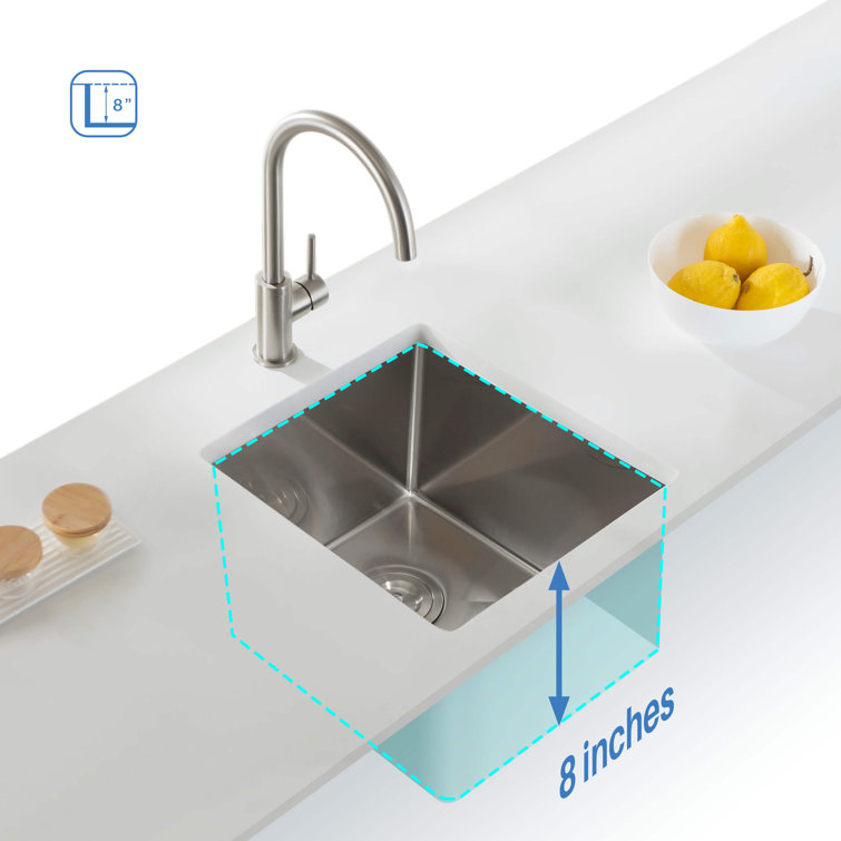 16'' Stainless Steel Undermount Single Bowl Kitchen Sink