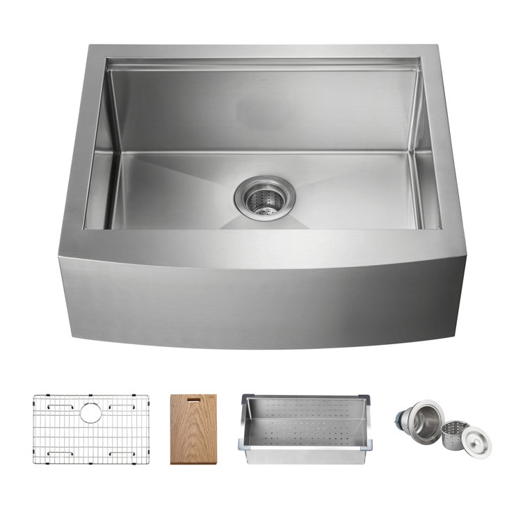 27'' Stainless Steel Farmhouse Apron Single Bowl Kitchen Sink