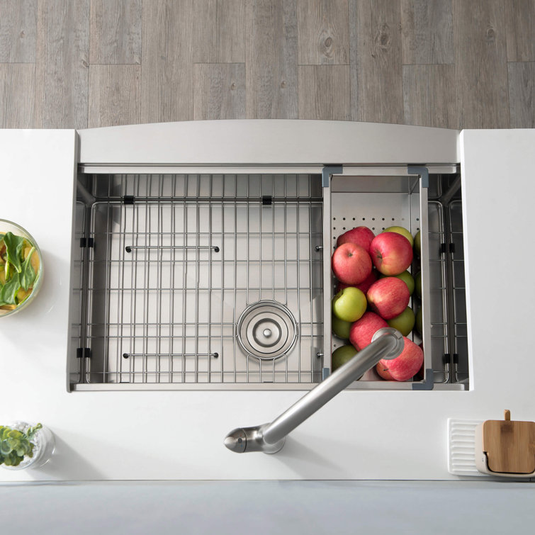 27'' Stainless Steel Farmhouse Apron Single Bowl Kitchen Sink