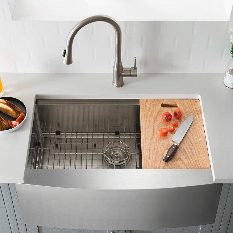 27'' Stainless Steel Farmhouse Apron Single Bowl Kitchen Sink