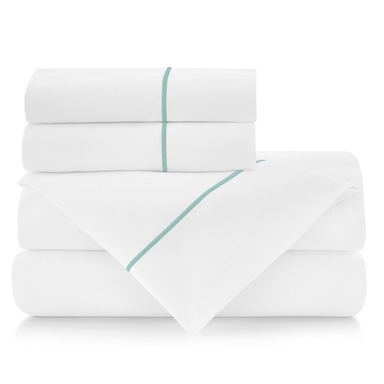 Linen King Size Cotton Percale Sheet Set with Pillowcases