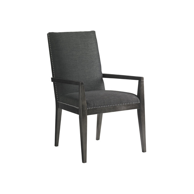 Carrera Vantage Contemporary Carbon Gray Upholstered Arm Chair