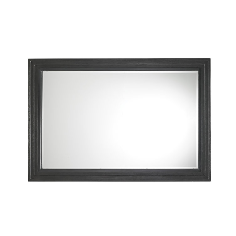 Carbon Gray Rectangular Wood Dresser Mirror