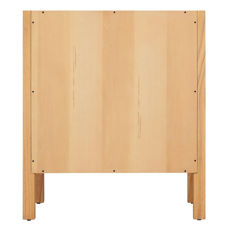 Ayanna 31" Natural Wood Single Bathroom Vanity with Matte Black Handles