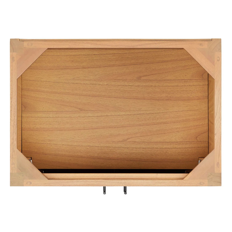 Ayanna 31" Natural Wood Single Bathroom Vanity with Matte Black Handles