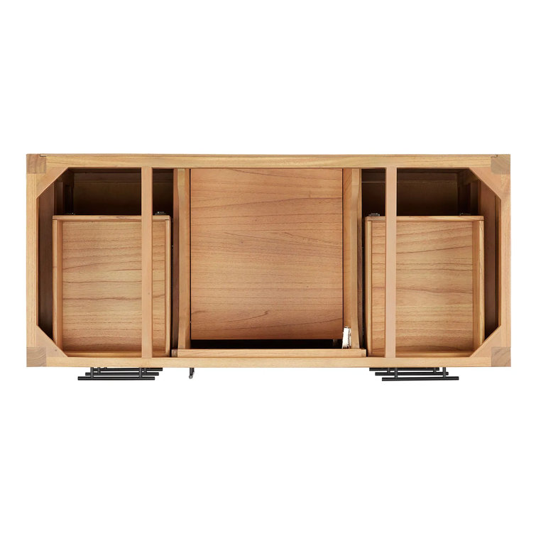 48" Natural Oak Single Bathroom Vanity with Arctic White Quartz Top
