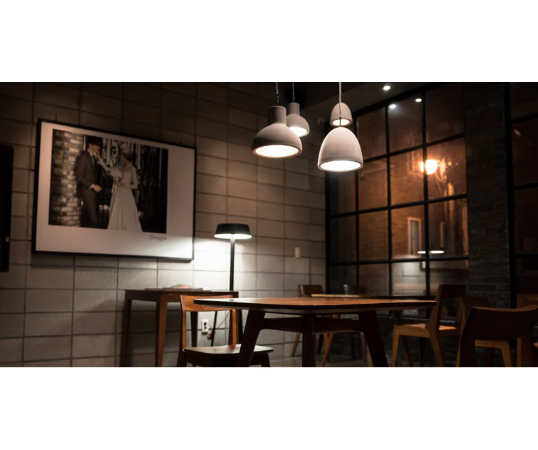 White Concrete 1-Light Pendant Lamp