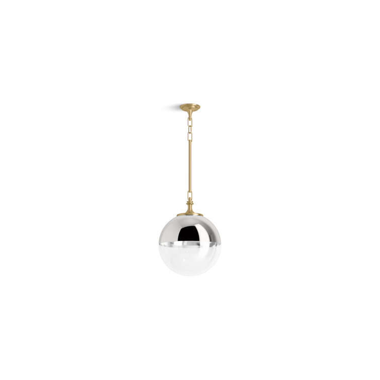 Bellera 14" Brushed Moderne Brass Globe Pendant Light
