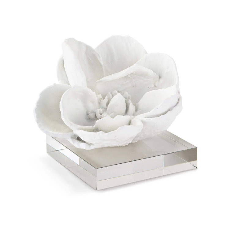 White 3D Magnolia Flower Accent Object